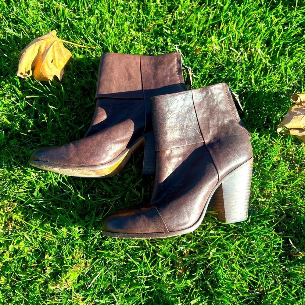 Rag & Bone Heel Ankle Boots Chocolate Size 39 - Picture 5 of 6
